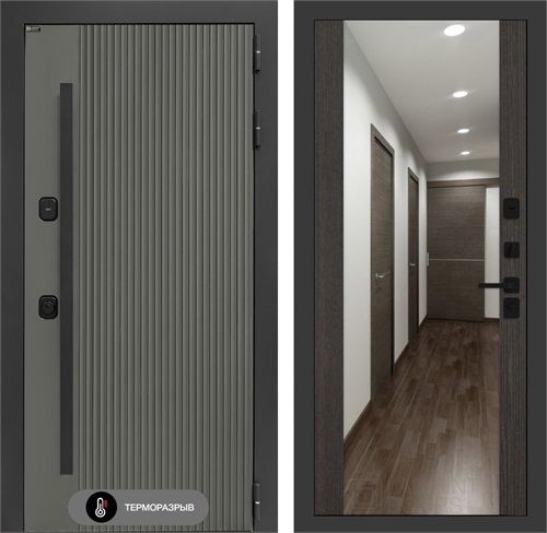 Входная дверь с терморазрывом Термолаб 1 Тепло с зеркалом Максимум - Венге для частного загородного дома и дачи 31415 - фото 146530