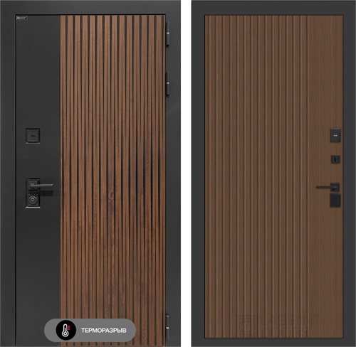Входная дверь с терморазрывом Айслаб №29 - Дуб кантри темный для частного загородного дома и дачи 31424 - фото 146579