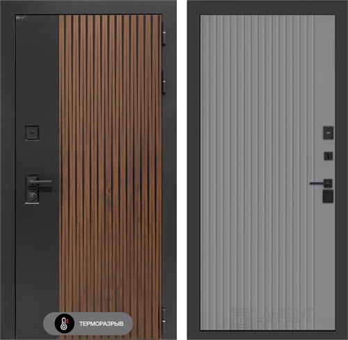 Входная дверь с терморазрывом Айслаб №29 - Серый рельеф софт для частного загородного дома и дачи 31425 - фото 146584