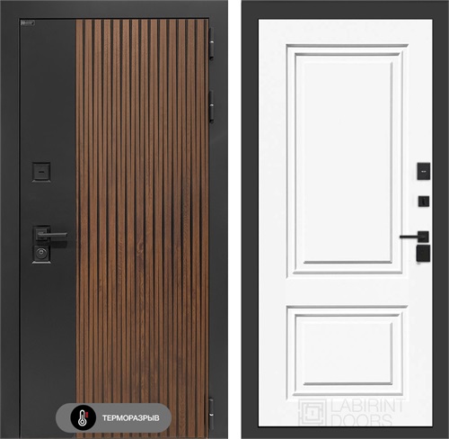 Входная дверь с терморазрывом Айслаб №26 - Эмаль белая RAL 9003 для частного загородного дома и дачи 31429 - фото 146604