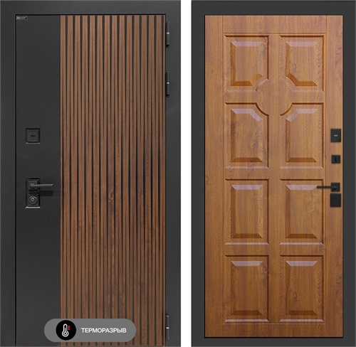 Входная дверь с терморазрывом Айслаб №17 - Золотой дуб для частного загородного дома и дачи 31452 - фото 146719