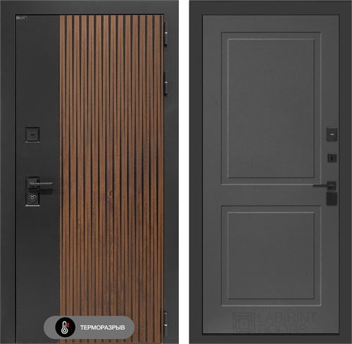 Входная дверь с терморазрывом Айслаб №11 - Графит софт для частного загородного дома и дачи 31458 - фото 146749
