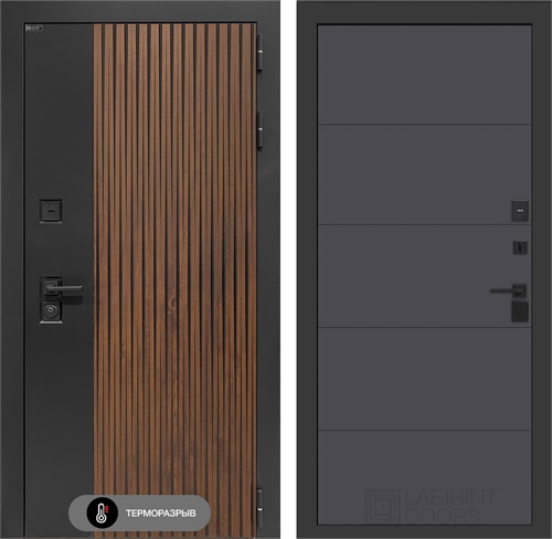 Входная дверь с терморазрывом Айслаб №13 - Графит софт для частного загородного дома и дачи 31460 - фото 146760