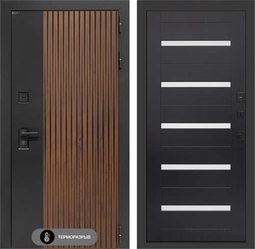 Входная дверь с терморазрывом Айслаб №01 - Венге, стекло белое для частного загородного дома и дачи 31466 - фото 146790