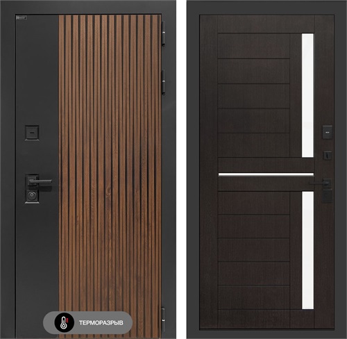 Входная дверь с терморазрывом Айслаб №02 - Венге, стекло белое для частного загородного дома и дачи 31467 - фото 146795