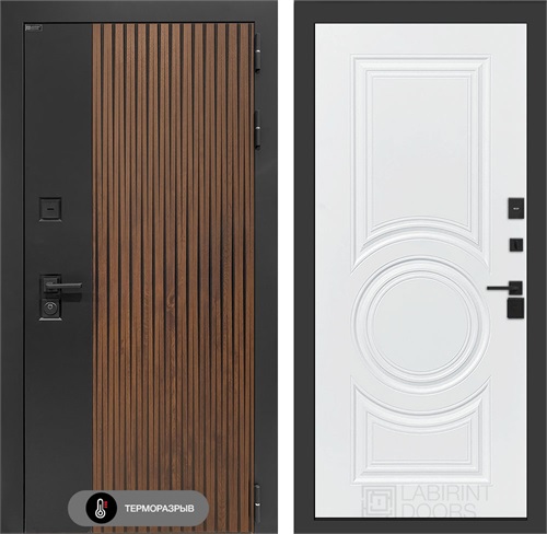 Входная дверь с терморазрывом Айслаб №23 - Белый софт для частного загородного дома и дачи 31469 - фото 146805