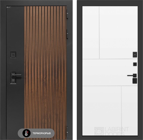 Входная дверь с терморазрывом Айслаб №21 - Белый софт для частного загородного дома и дачи 31476 - фото 146840