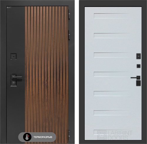 Входная дверь с терморазрывом Айслаб №14 - Дуб кантри белый горизонтальный для частного загородного дома и дачи 31480 - фото 146860