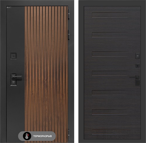 Входная дверь с терморазрывом Айслаб №14 - Эковенге поперечный для частного загородного дома и дачи 31481 - фото 146865