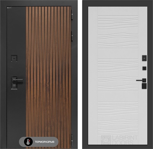 Входная дверь с терморазрывом Айслаб №06 - Белое дерево для частного загородного дома и дачи 31482 - фото 146870