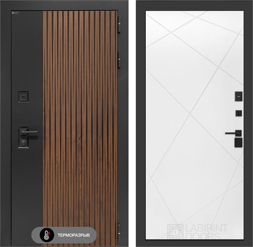 Входная дверь с терморазрывом Айслаб №24 - Белый софт для частного загородного дома и дачи 31492 - фото 146920