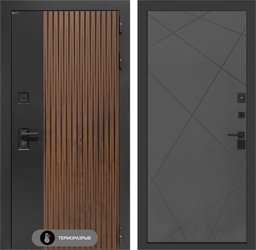 Входная дверь с терморазрывом Айслаб №24 - Графит софт для частного загородного дома и дачи 31493 - фото 146925