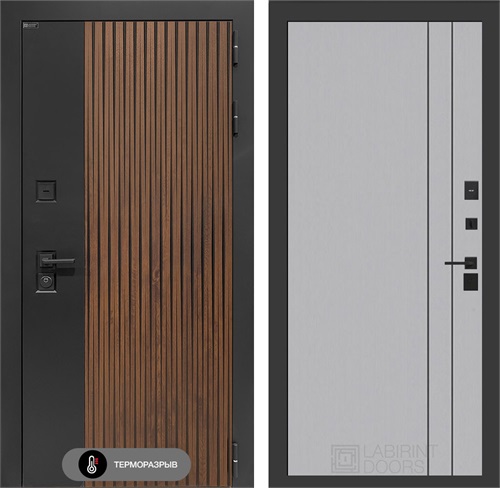 Входная дверь с терморазрывом Айслаб №10 - Серый рельеф софт для частного загородного дома и дачи 31496 - фото 146940