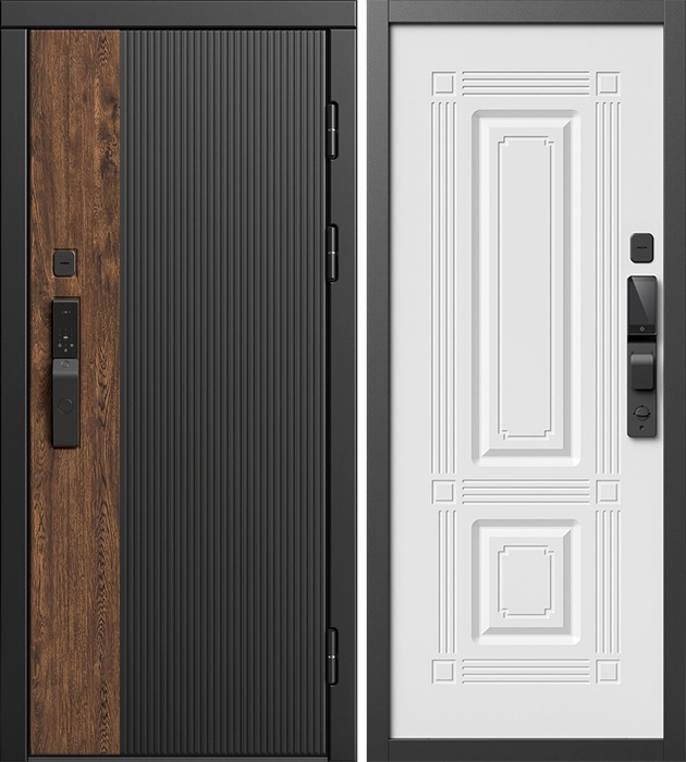 Входная дверь Престиж с умным замком - Мадрид Белый софт для установки в квартиру 32339
