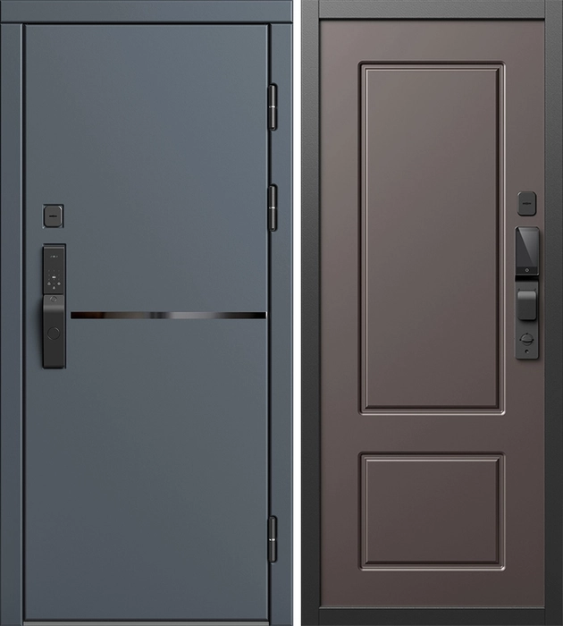 Входная дверь Тренд Графит с умным замком - Марсель Шоколад для установки в квартиру 32906