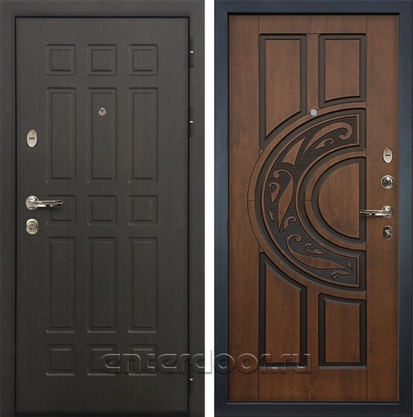 Входная металлическая дверь Лекс 8 Сенатор (Голден патина черная 27)