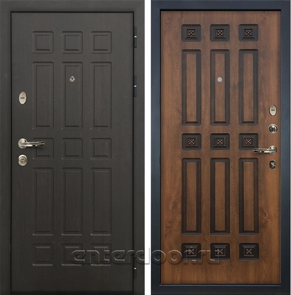 Входная металлическая дверь Лекс 8 Сенатор (Голден патина черная 33)