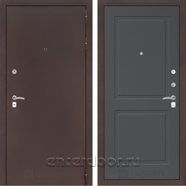 Входная металлическая дверь Лабиринт Классик 11 (Антик медный / Графит софт)
