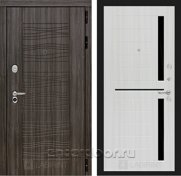Входная металлическая дверь Лабиринт Сканди 2 (Дарк Грей / Сандал белый)