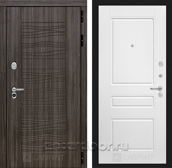 Входная металлическая дверь Лабиринт Сканди 3 (Дарк Грей / Белый софт)