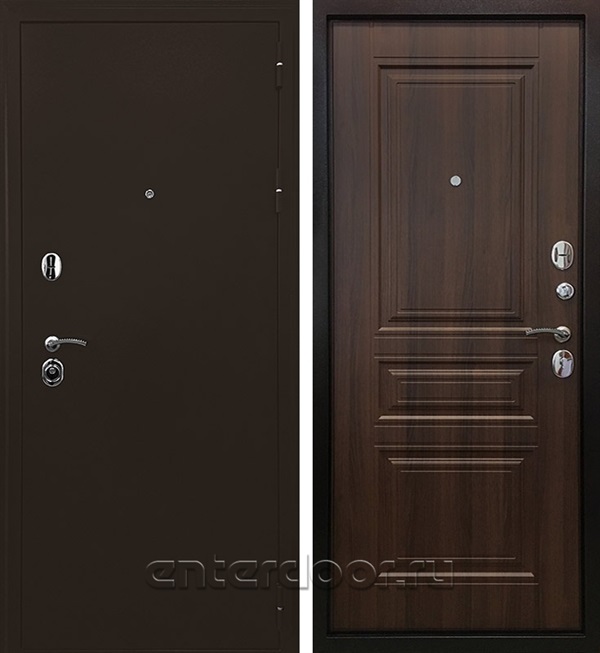Входная металлическая дверь Троя 3К Орех бренди