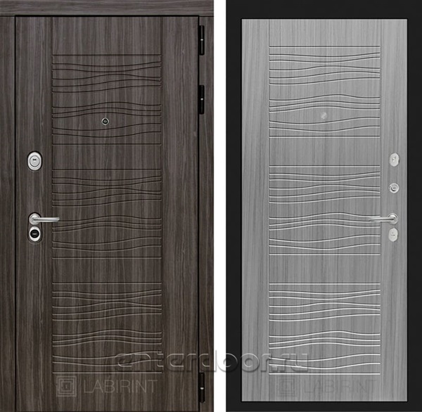 Входная металлическая дверь Лабиринт Сканди 6 (Дарк Грей / Сандал серый)