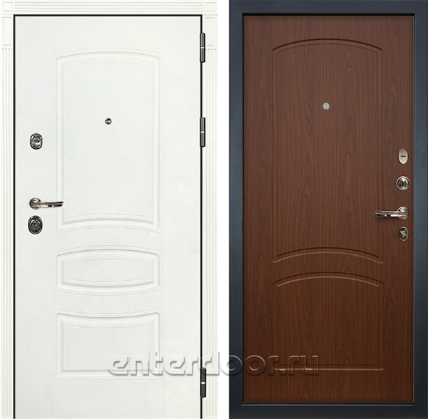 Входная дверь Лекс Сенатор 3К Шагрень белая (№11 Береза мореная)