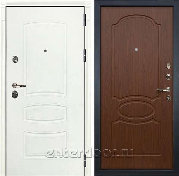 Входная дверь Лекс Сенатор 3К Шагрень белая (№12 Береза мореная)