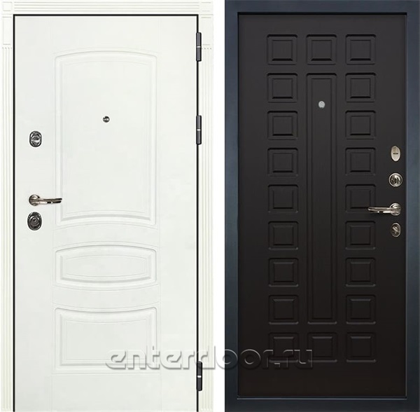Входная дверь Лекс Сенатор 3К Шагрень белая (№21 Венге)