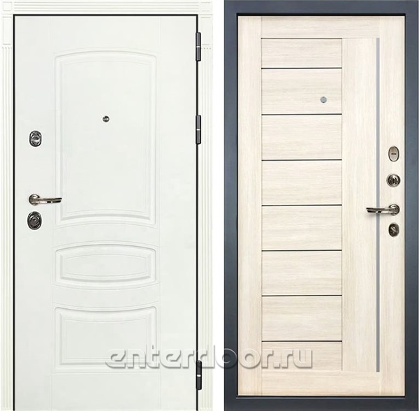 Входная дверь Лекс Сенатор 3К Шагрень белая Верджиния (№38 Дуб беленый)