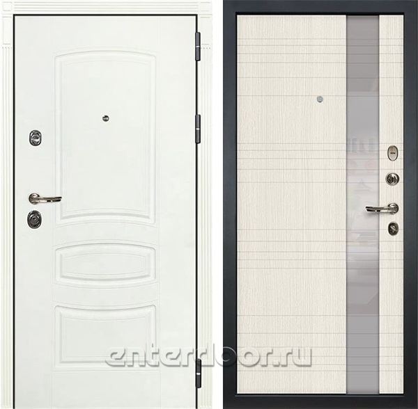 Входная дверь Лекс Сенатор 3К Шагрень белая Новита (№52 Дуб беленый)