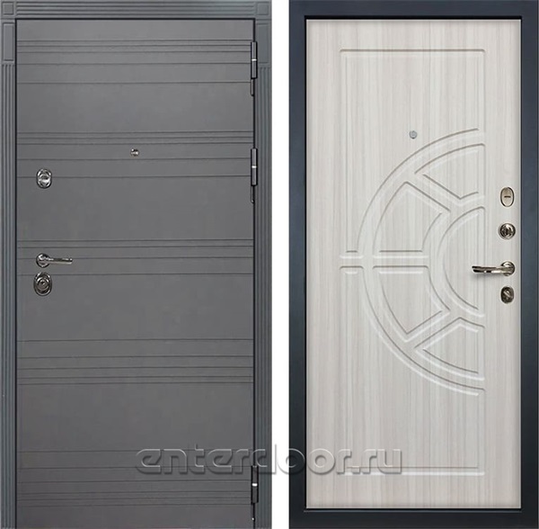 Входная дверь Лекс Сенатор 3К Софт графит (№44 Сандал белый)