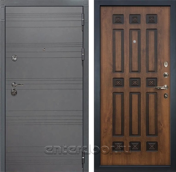 Входная дверь Лекс Сенатор 3К Софт графит (№33 Голден патина черная)