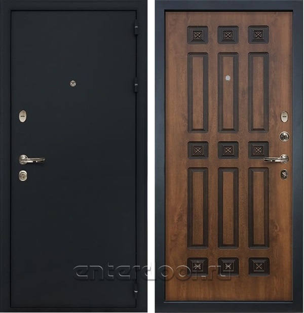 Входная металлическая дверь Лекс Рим Голден патина черная (панель №33)