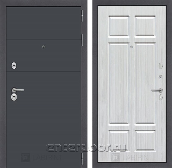 Входная металлическая дверь Лабиринт Арт 8 (Графит софт / Кристалл вуд)