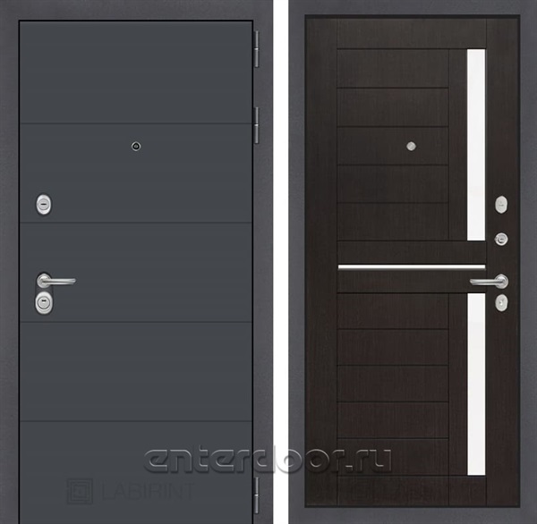 Входная металлическая дверь Лабиринт Арт 2 (Графит софт / Венге)