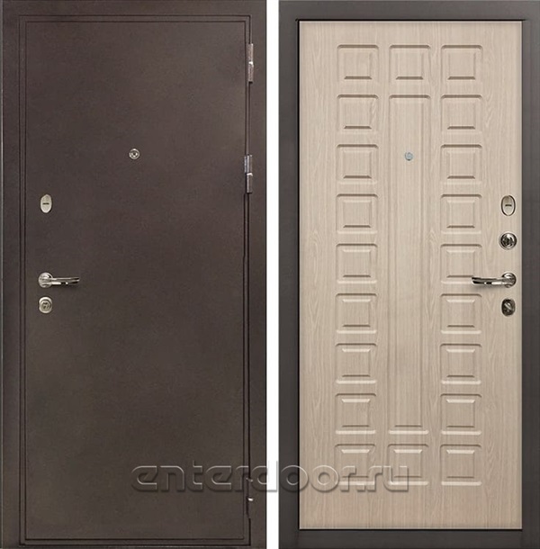 Входная металлическая дверь Лекс 5А Цезарь Дуб беленый (панель №20)