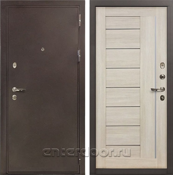 Входная металлическая дверь Лекс 5А Цезарь Верджиния Ясень кремовый (панель №40)