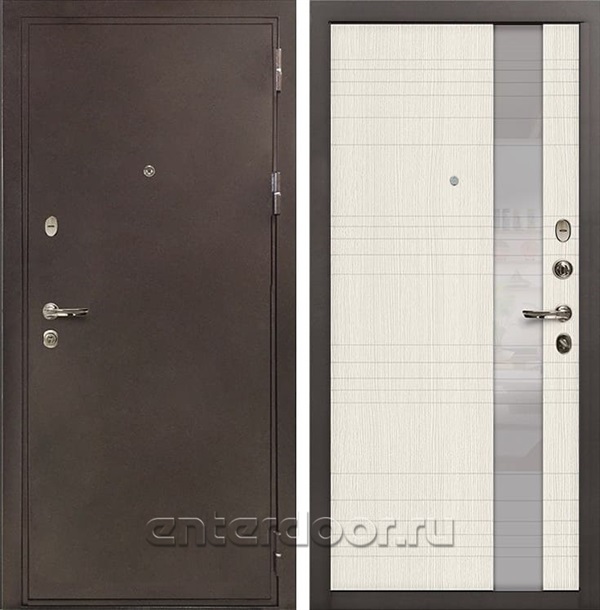 Входная металлическая дверь Лекс 5А Цезарь Новита Беленый дуб (панель №52)