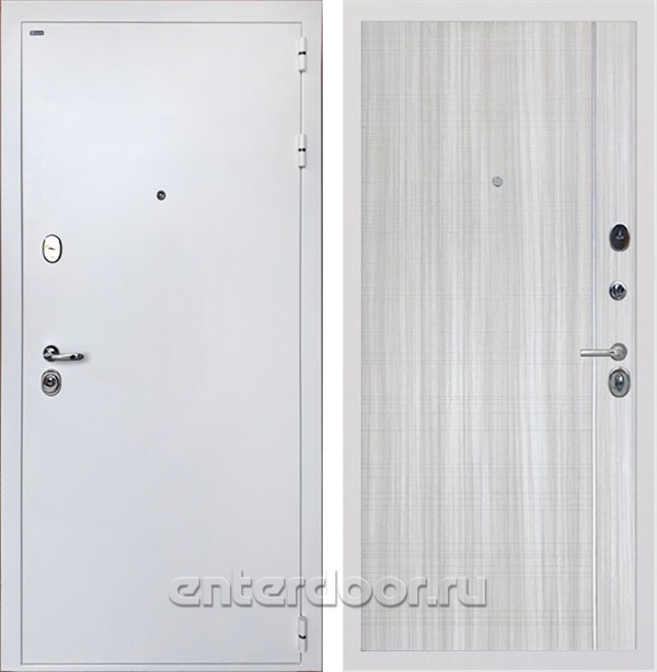 Входная стальная дверь Интекрон Колизей White В-07 (Белая шагрень / Сандал белый)