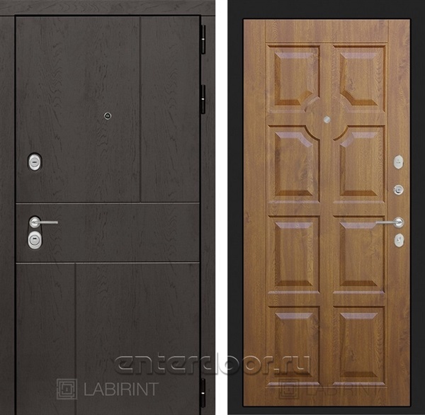 Входная металлическая дверь Лабиринт Урбан 17 (Дуб горький шоколад / Золотой дуб)