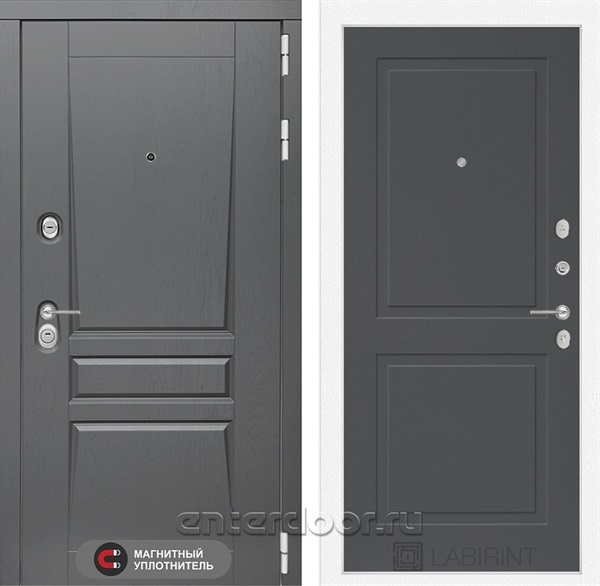 Входная металлическая дверь Лабиринт Платинум 11 (Альберо Грей / Графит софт)