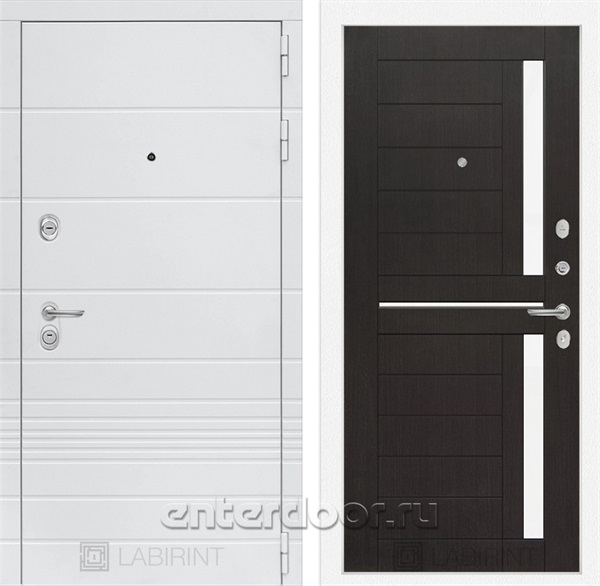 Входная металлическая дверь Лабиринт Трендо 2 (Белый камень / Венге)