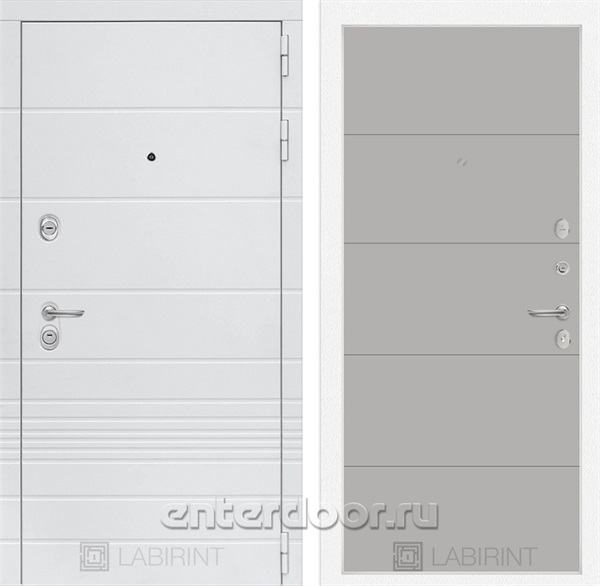 Входная металлическая дверь Лабиринт Трендо 13 (Белый камень / Грей софт)