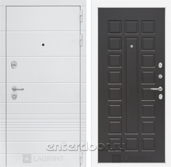 Входная металлическая дверь Лабиринт Трендо 4 (Белый камень / Венге)