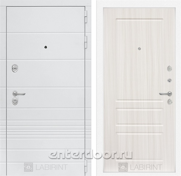 Входная металлическая дверь Лабиринт Трендо 3 (Белый камень / Сандал белый)