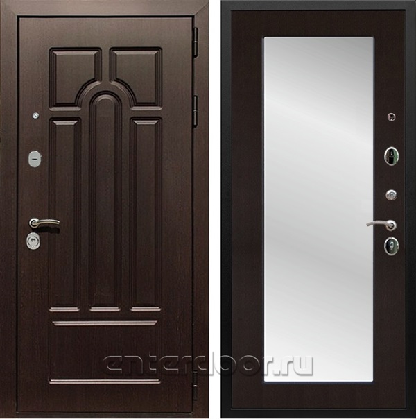 Входная металлическая дверь Армада Эврика 3К с Зеркалом Пастораль (Венге / Венге)
