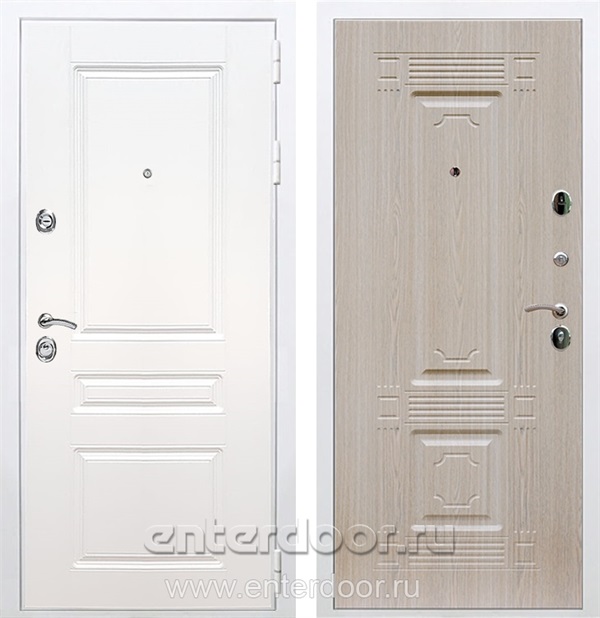 Входная металлическая дверь Армада Премиум Н ФЛ-2 (Белый / Дуб беленый)