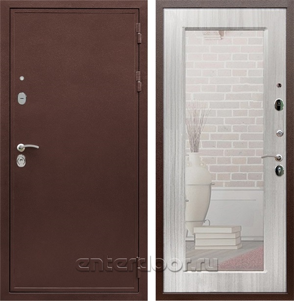 Входная дверь Армада Престиж с зеркалом Пастораль (Медный антик / Сандал белый) - фото 46039