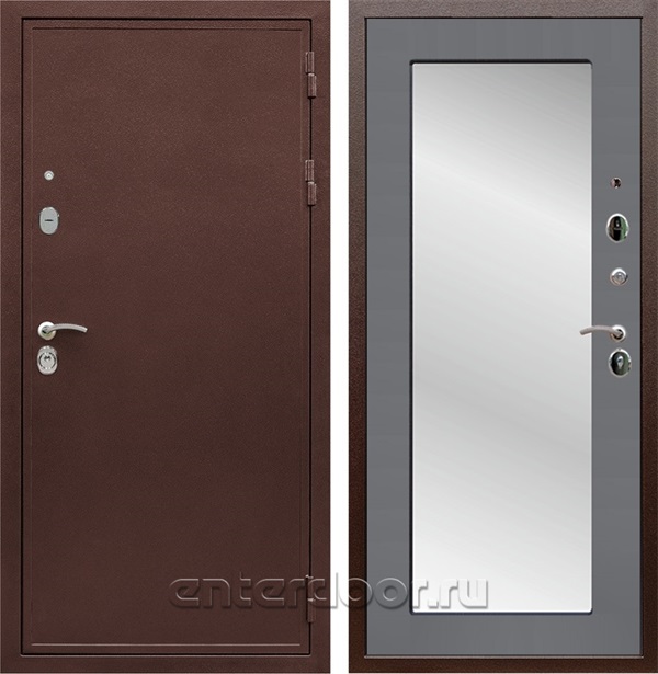 Входная дверь Армада Престиж с зеркалом Пастораль (Медный антик / Графит софт) - фото 46059